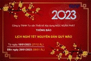 THÔNG BÁO LỊCH NGHỈ TẾT NGUYÊN ĐÁN QUÝ MÃO